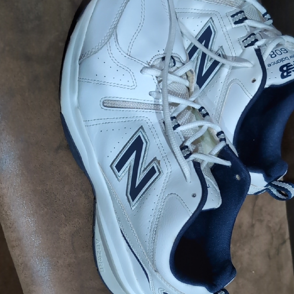 New Balance White and Navy Sneakers